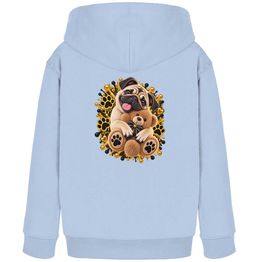 Mops - Cuddle - Kids Organic Hoodie – Bild 6