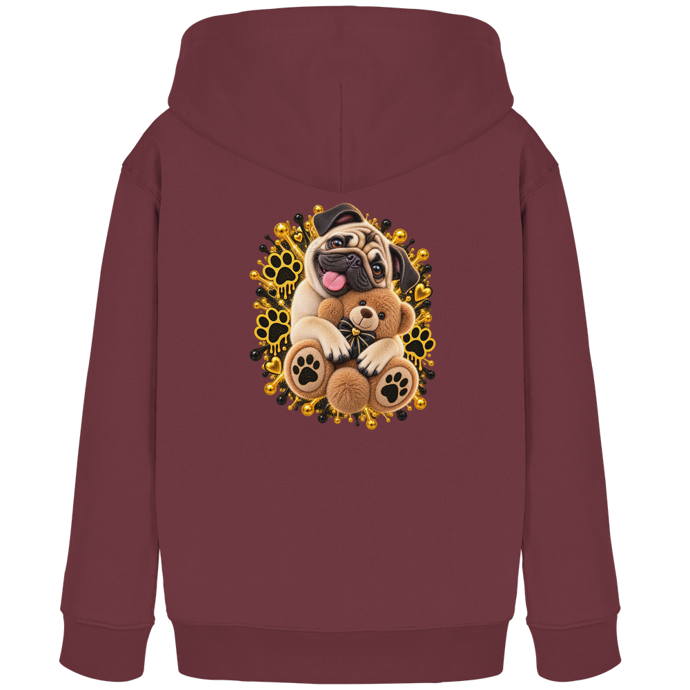 Mops - Cuddle - Kids Organic Hoodie – Bild 7
