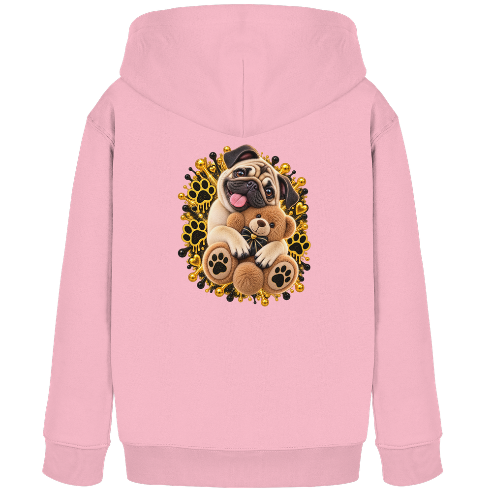 Mops - Cuddle - Kids Organic Hoodie – Bild 5