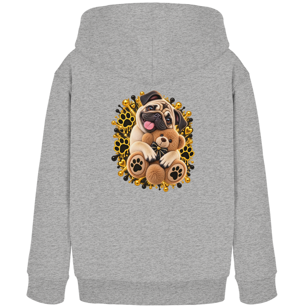 Mops - Cuddle - Kids Organic Hoodie – Bild 3