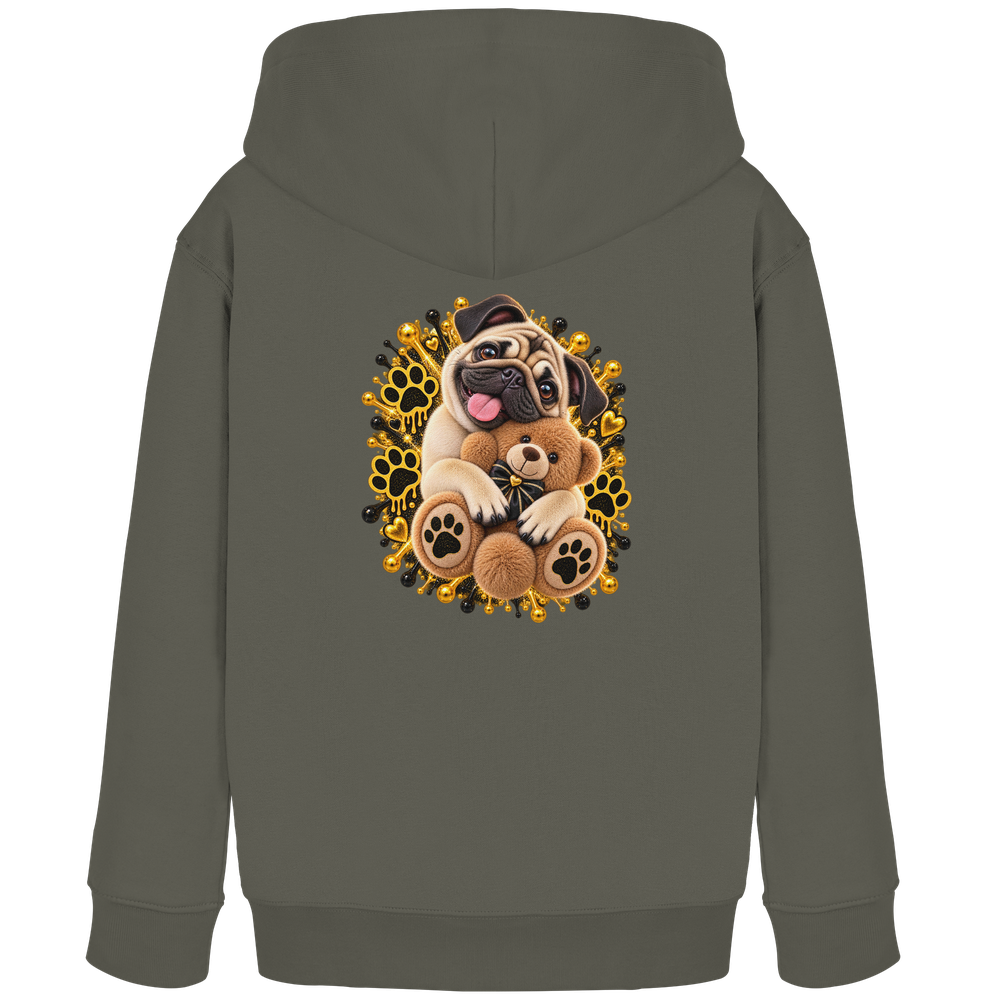 Mops - Cuddle - Kids Organic Hoodie – Bild 4