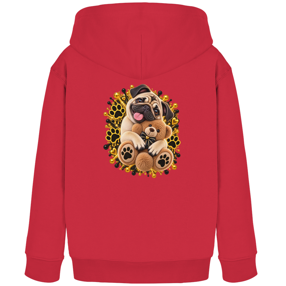 Mops - Cuddle - Kids Organic Hoodie – Bild 8