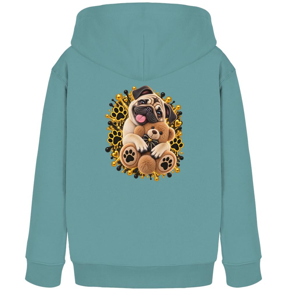Mops - Cuddle - Kids Organic Hoodie – Bild 9
