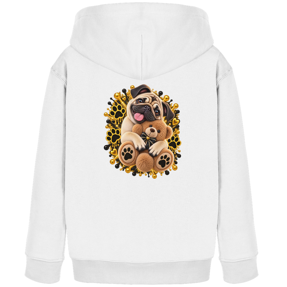 Mops - Cuddle - Kids Organic Hoodie – Bild 2