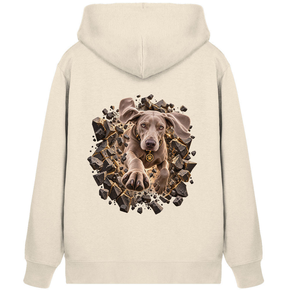 Weimaraner - Breaking Through - Organic Zipper