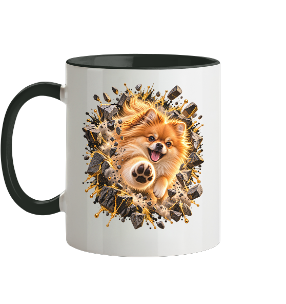 Pomeranian - Breaking Through - Tasse zweifarbig – Bild 4