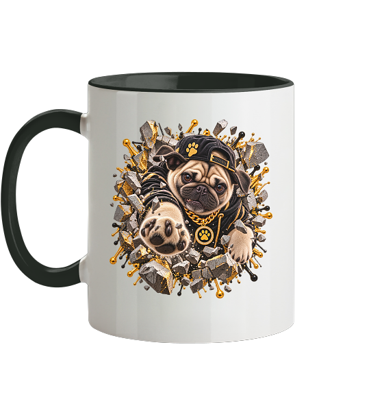 Mops - Breaking Through - Tasse zweifarbig