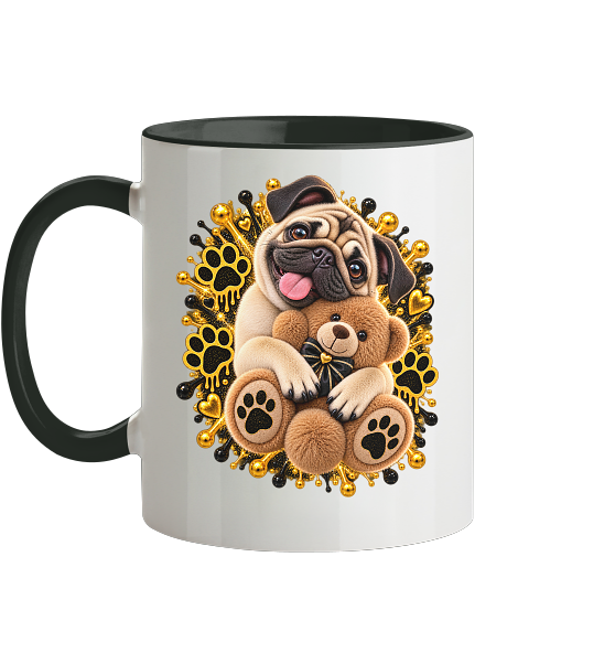 Mops - Cuddle - Tasse zweifarbig