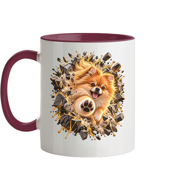 Pomeranian - Breaking Through - Tasse zweifarbig – Bild 2