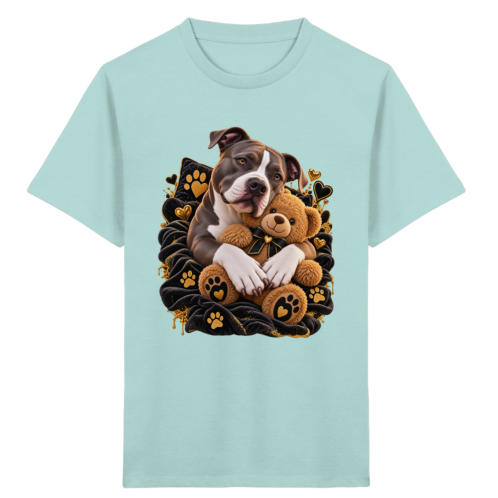 American Staffordshire Terrier - Cuddle - Kids Organic Shirt – Bild 4