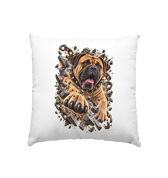 Bullmastiff - Breaking Through - Kissen 40x40cm