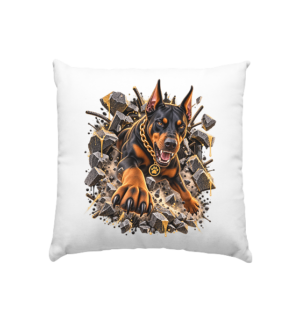 Dobermann - Breaking Through - Kissen 40x40cm