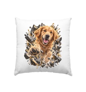 Golden Retriever - Breaking Through - Kissen 40x40cm
