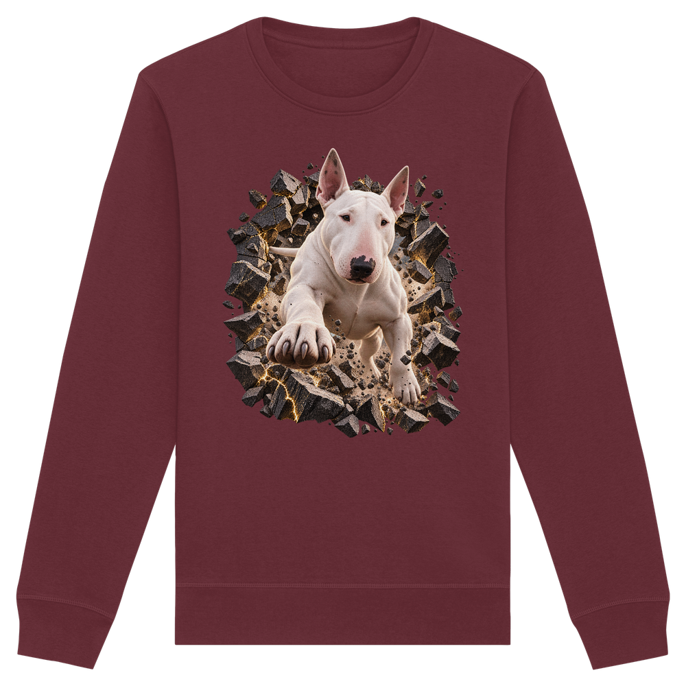 Bullterrier - Breaking Through - Organic Basic Unisex Sweatshirt – Bild 5