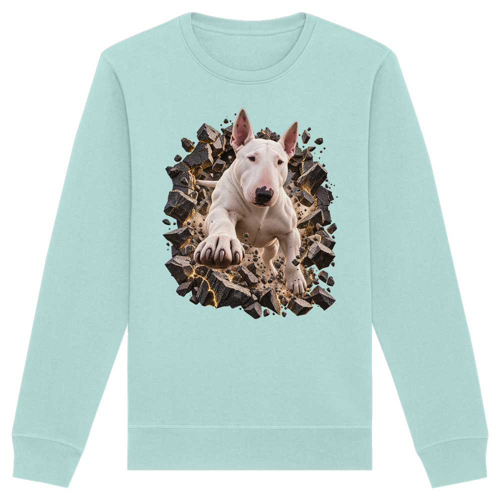 Bullterrier - Breaking Through - Organic Basic Unisex Sweatshirt – Bild 6
