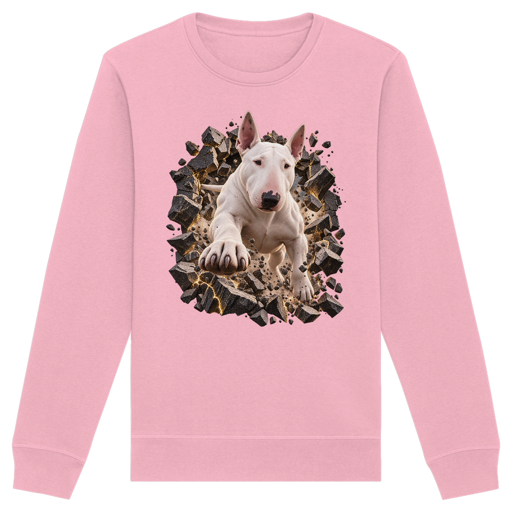 Bullterrier - Breaking Through - Organic Basic Unisex Sweatshirt – Bild 7