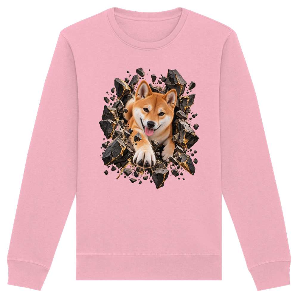 Shiba Inu - Breaking Through - Organic Basic Unisex Sweatshirt – Bild 8