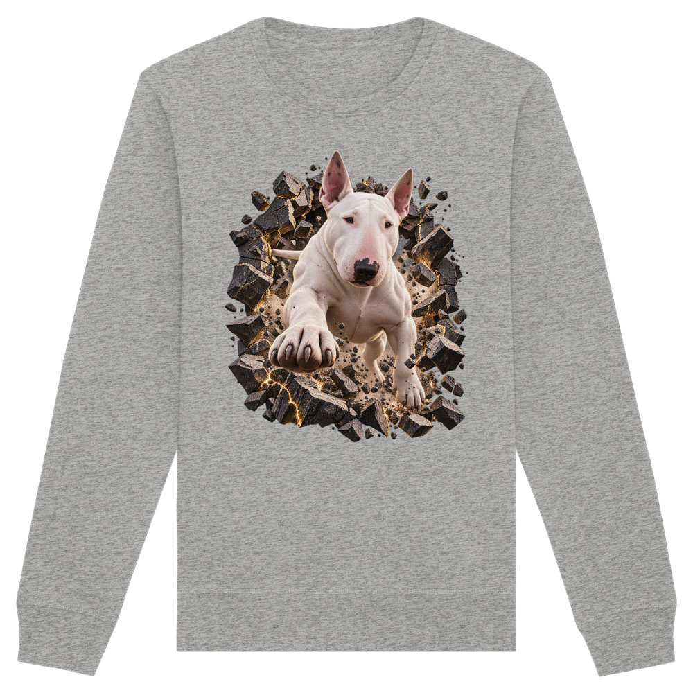 Bullterrier - Breaking Through - Organic Basic Unisex Sweatshirt – Bild 2