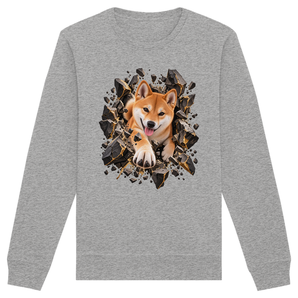 Shiba Inu - Breaking Through - Organic Basic Unisex Sweatshirt – Bild 10