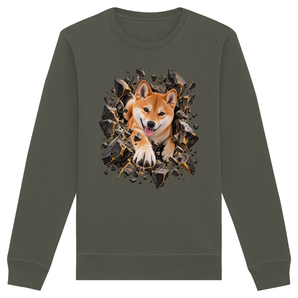 Shiba Inu - Breaking Through - Organic Basic Unisex Sweatshirt – Bild 9