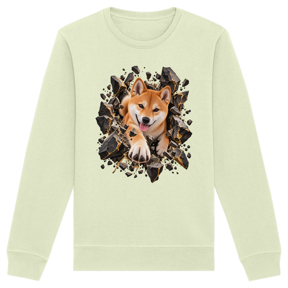 Shiba Inu - Breaking Through - Organic Basic Unisex Sweatshirt – Bild 7