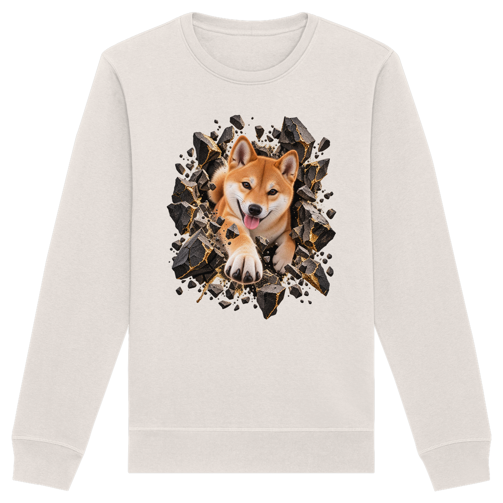 Shiba Inu - Breaking Through - Organic Basic Unisex Sweatshirt