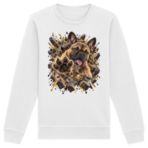 Französische Bulldogge - Breaking Through - Organic Basic Unisex Sweatshirt