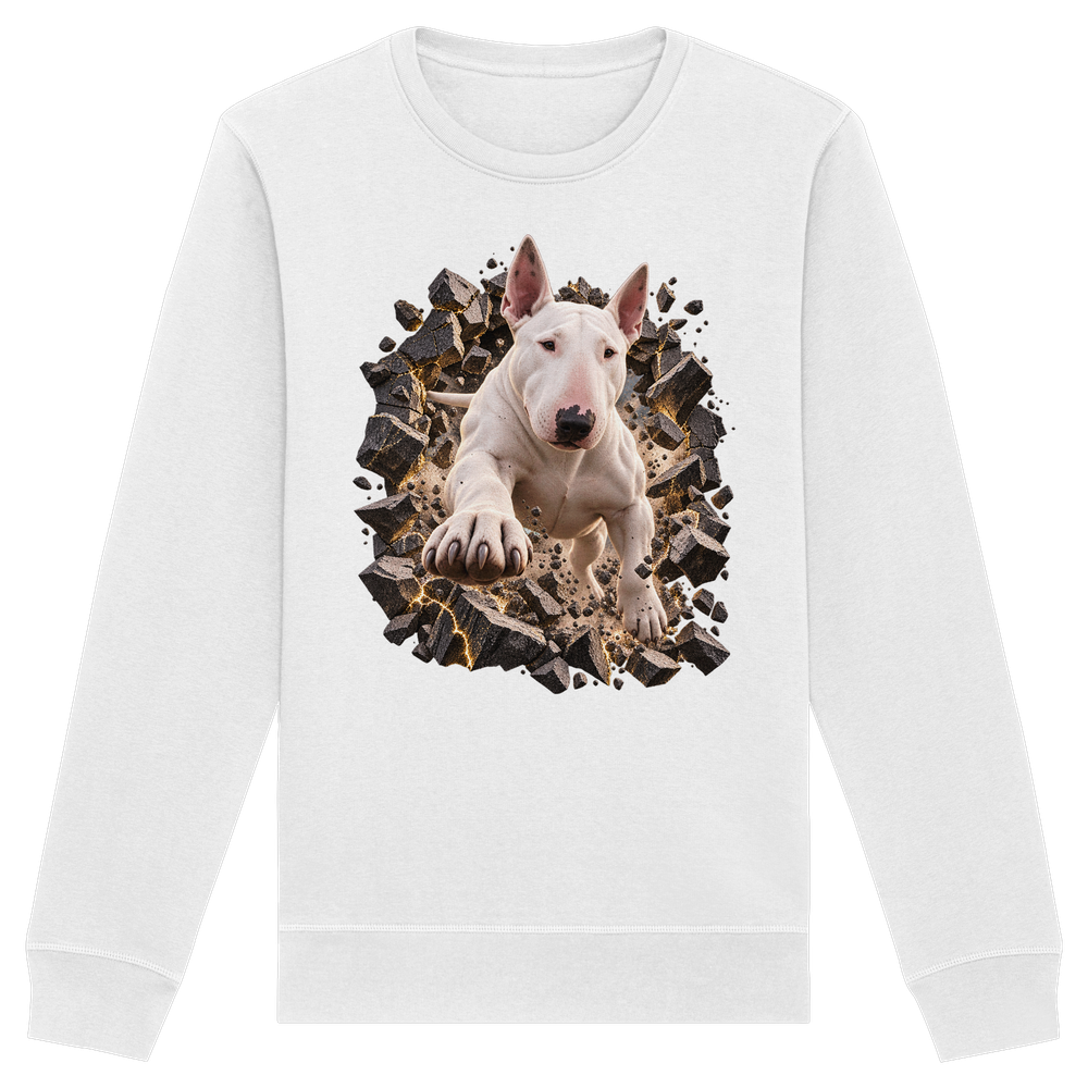 Bullterrier - Breaking Through - Organic Basic Unisex Sweatshirt – Bild 3