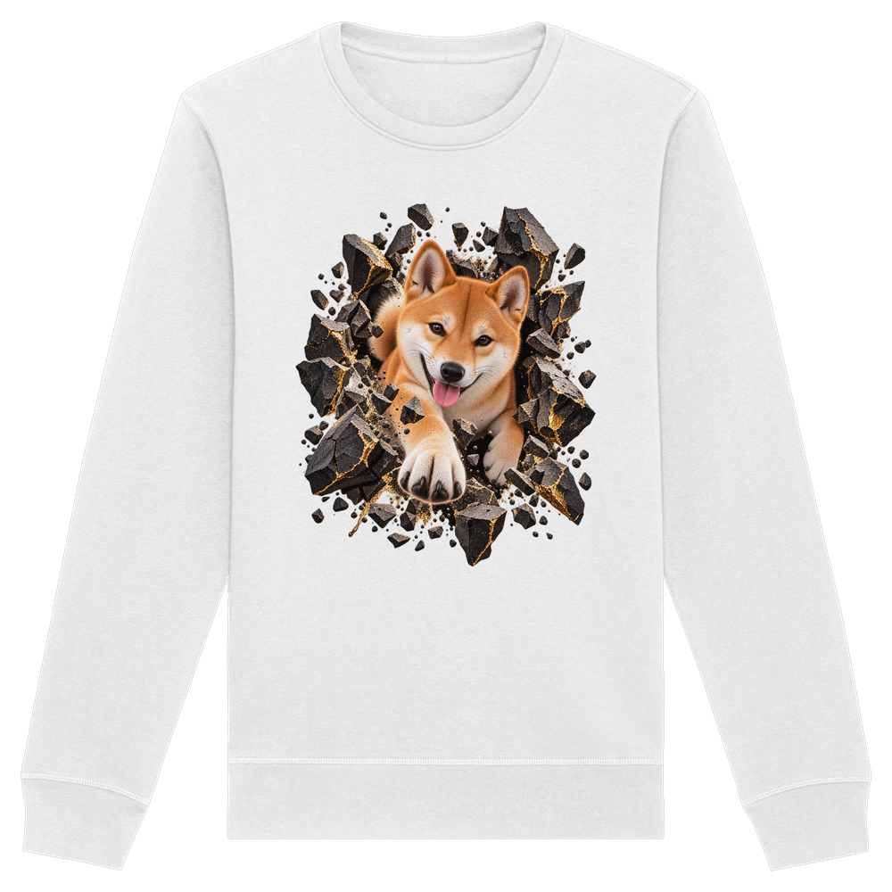 Shiba Inu - Breaking Through - Organic Basic Unisex Sweatshirt – Bild 6