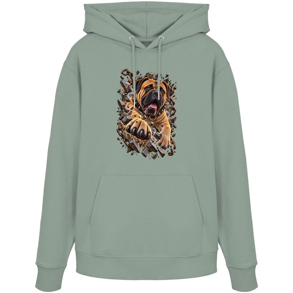 Bullmastiff - Breaking Through - Organic Hoodie – Bild 3