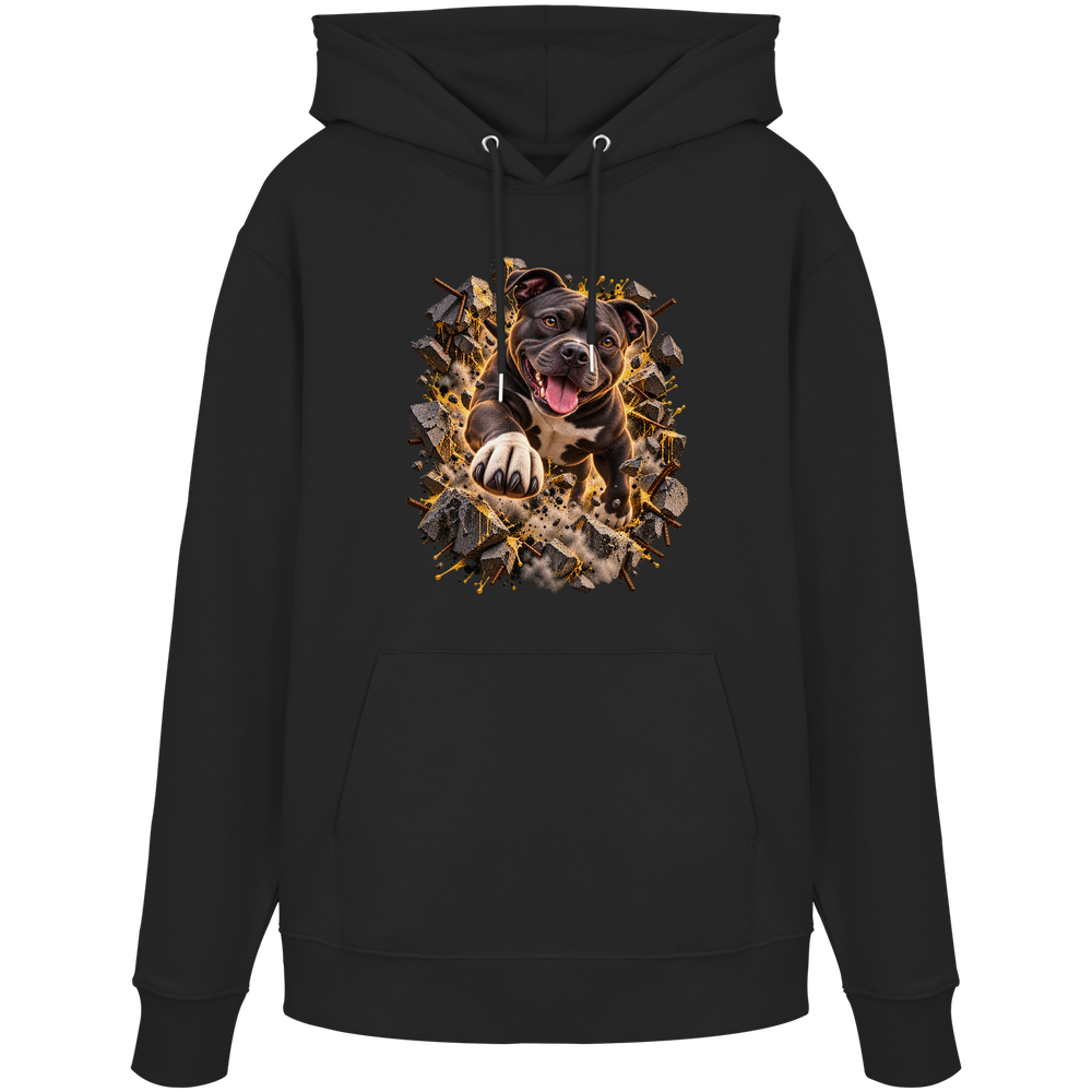 Staffordshire Bullterrier - Breaking Through - Organic Hoodie – Bild 2