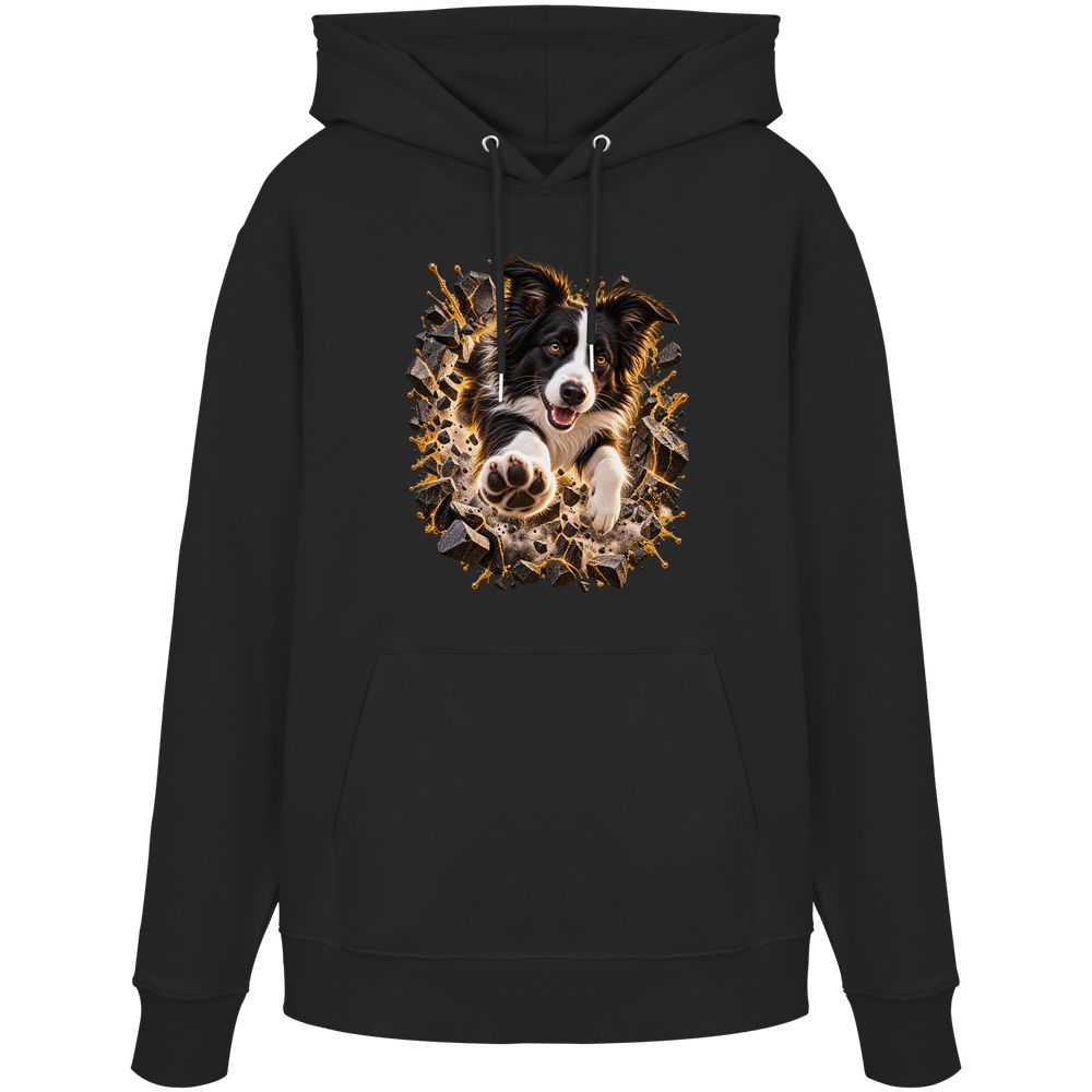 Border Collie - Breaking Through - Organic Hoodie