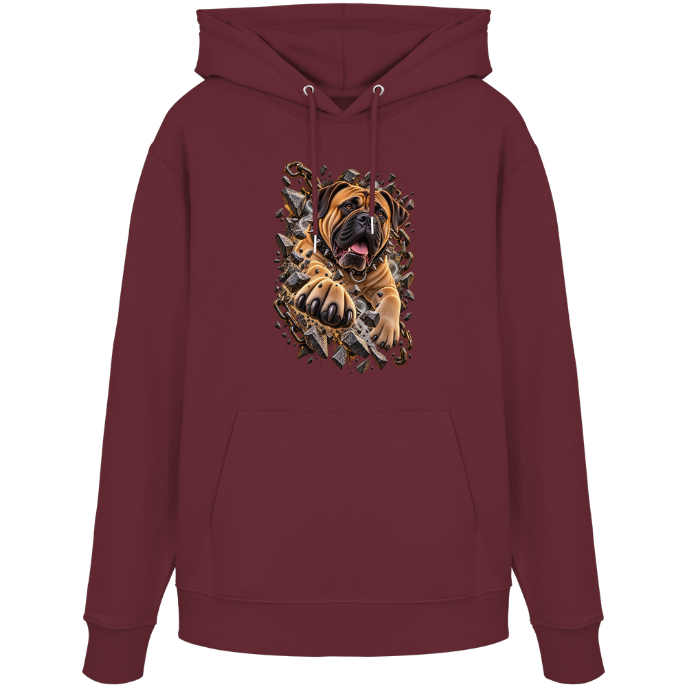 Bullmastiff - Breaking Through - Organic Hoodie – Bild 5