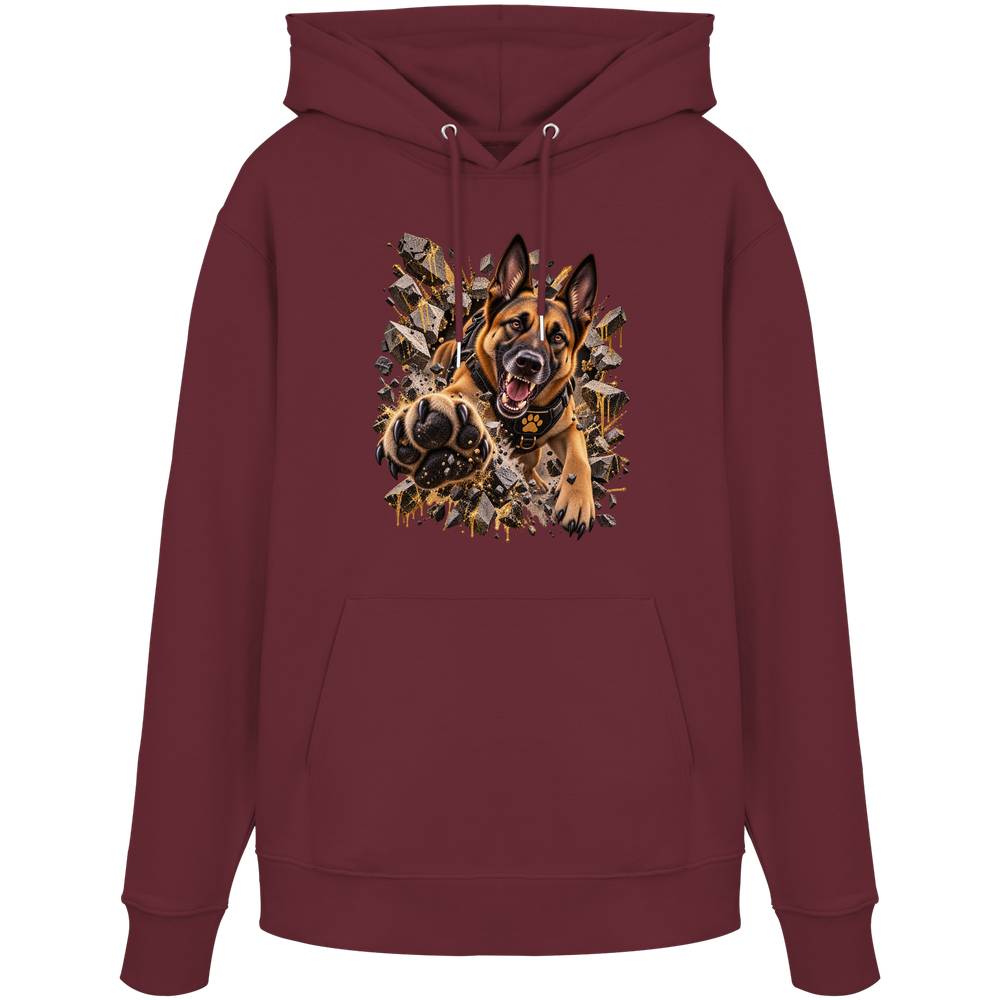 Malinois - Breaking Through - Organic Hoodie – Bild 5