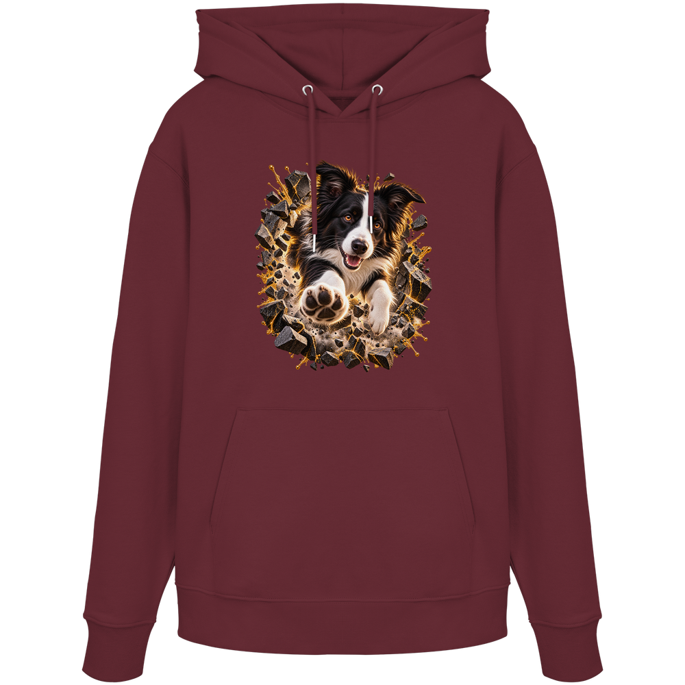 Border Collie - Breaking Through - Organic Hoodie – Bild 9