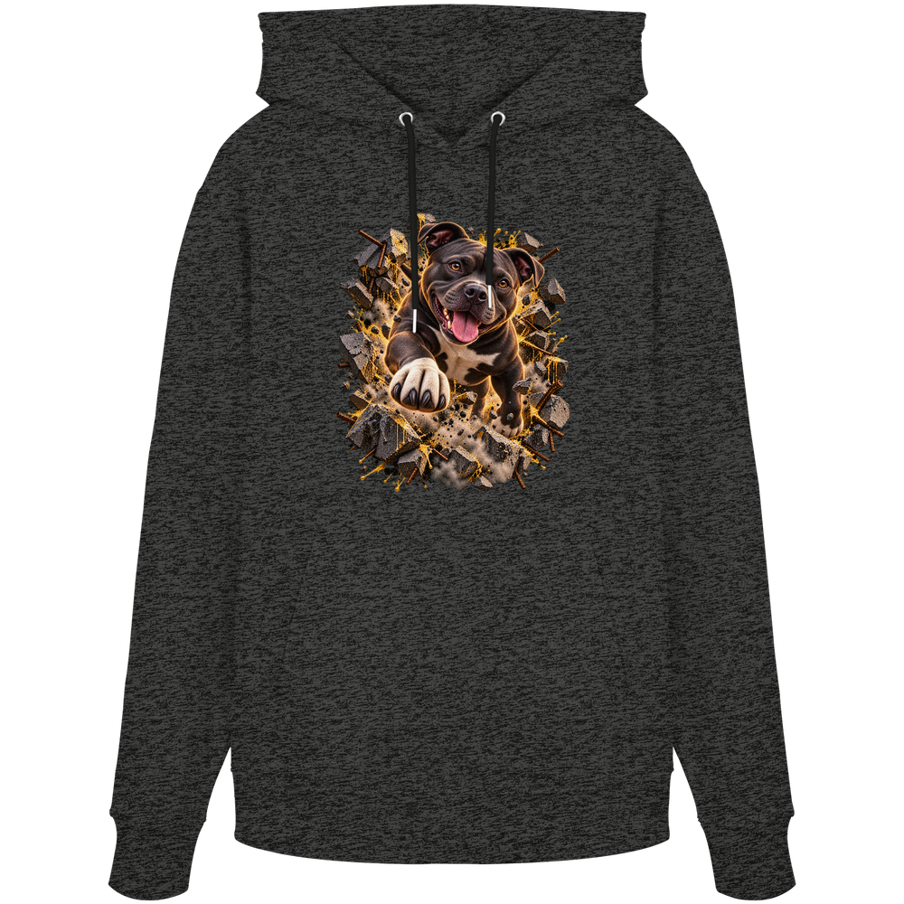 Staffordshire Bullterrier - Breaking Through - Organic Hoodie – Bild 8