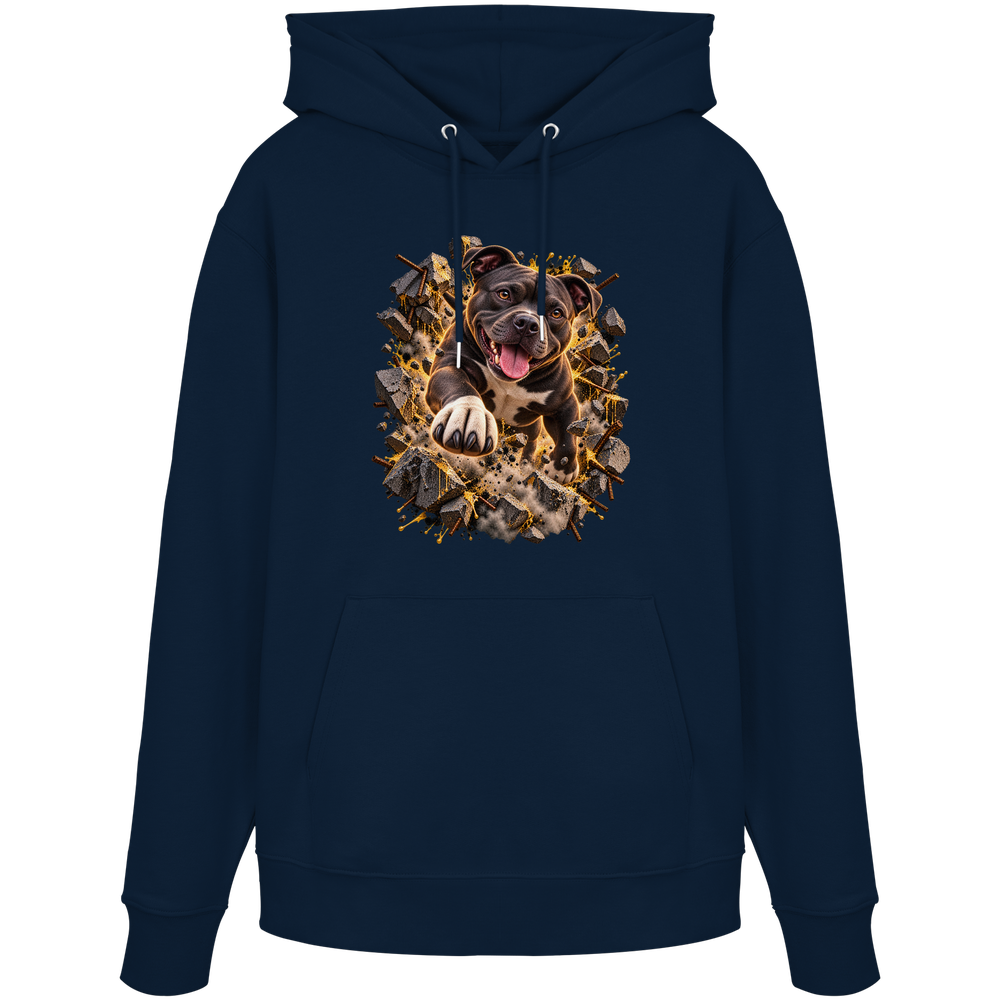 Staffordshire Bullterrier - Breaking Through - Organic Hoodie – Bild 7