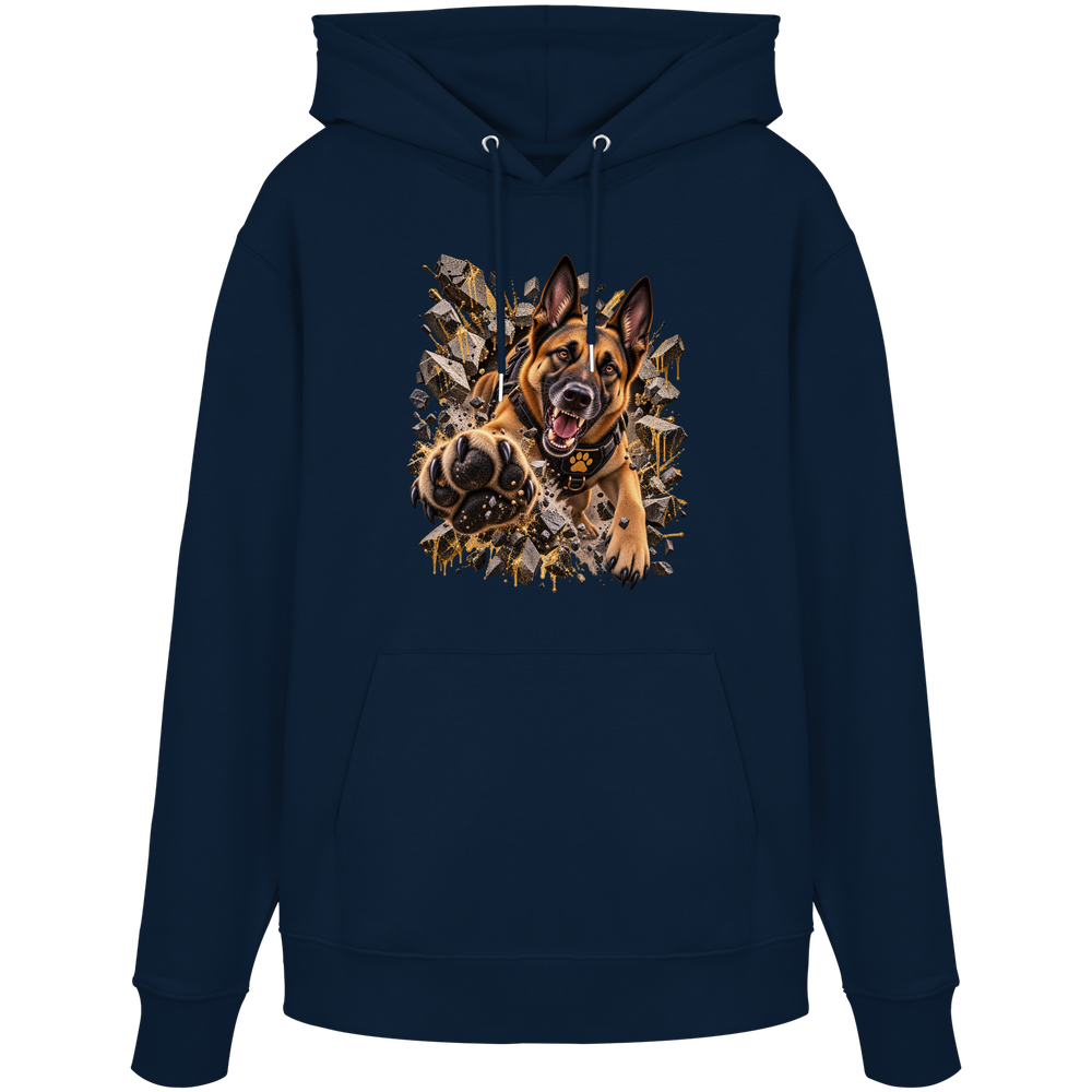 Malinois - Breaking Through - Organic Hoodie – Bild 7
