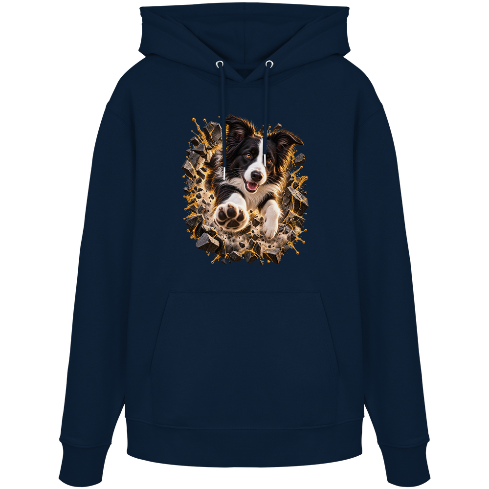 Border Collie - Breaking Through - Organic Hoodie – Bild 7
