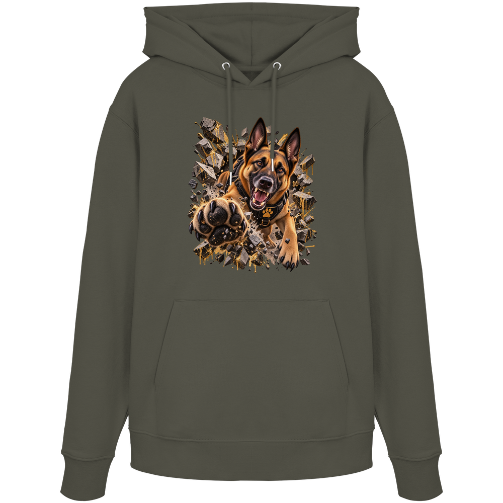 Malinois - Breaking Through - Organic Hoodie – Bild 4