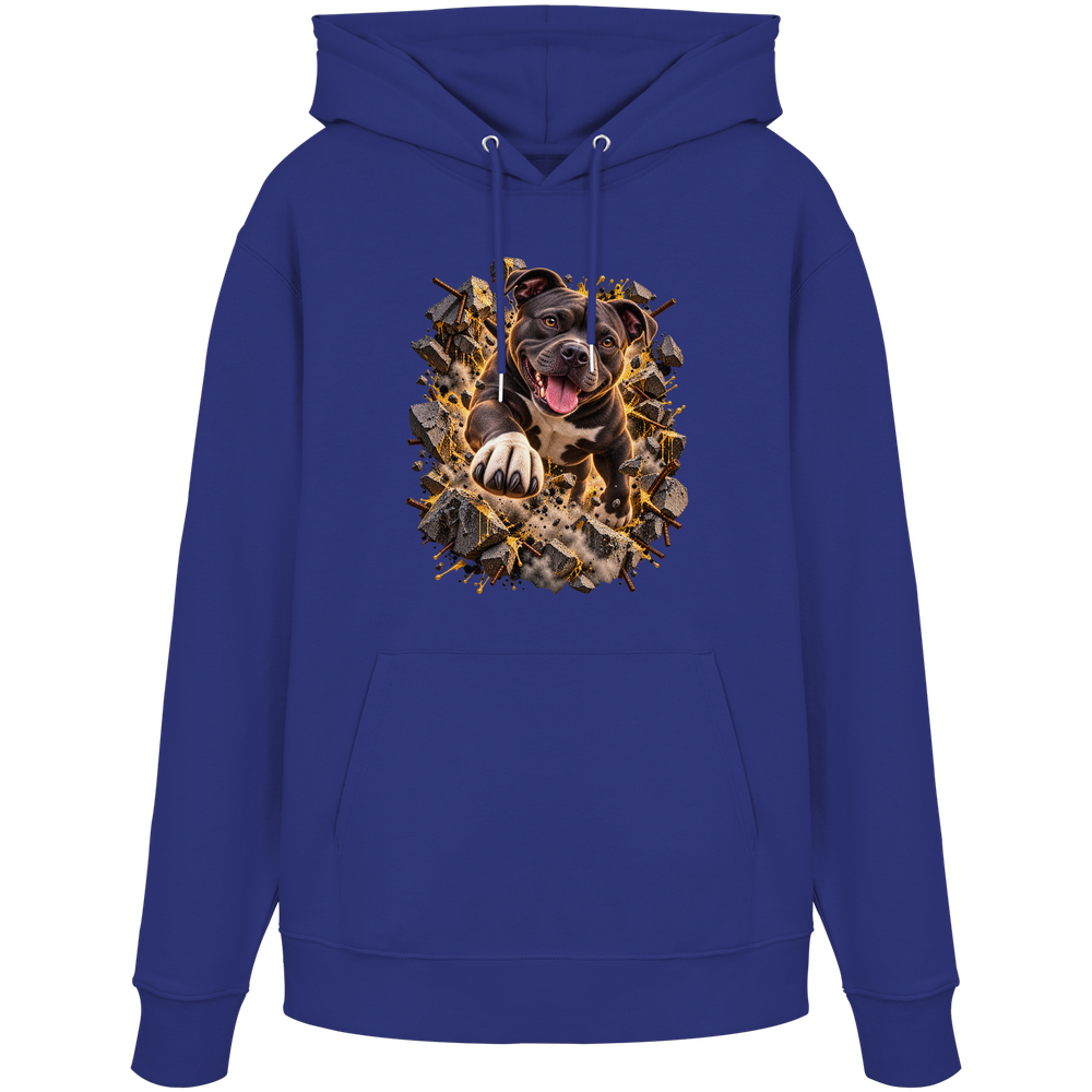 Staffordshire Bullterrier - Breaking Through - Organic Hoodie – Bild 10