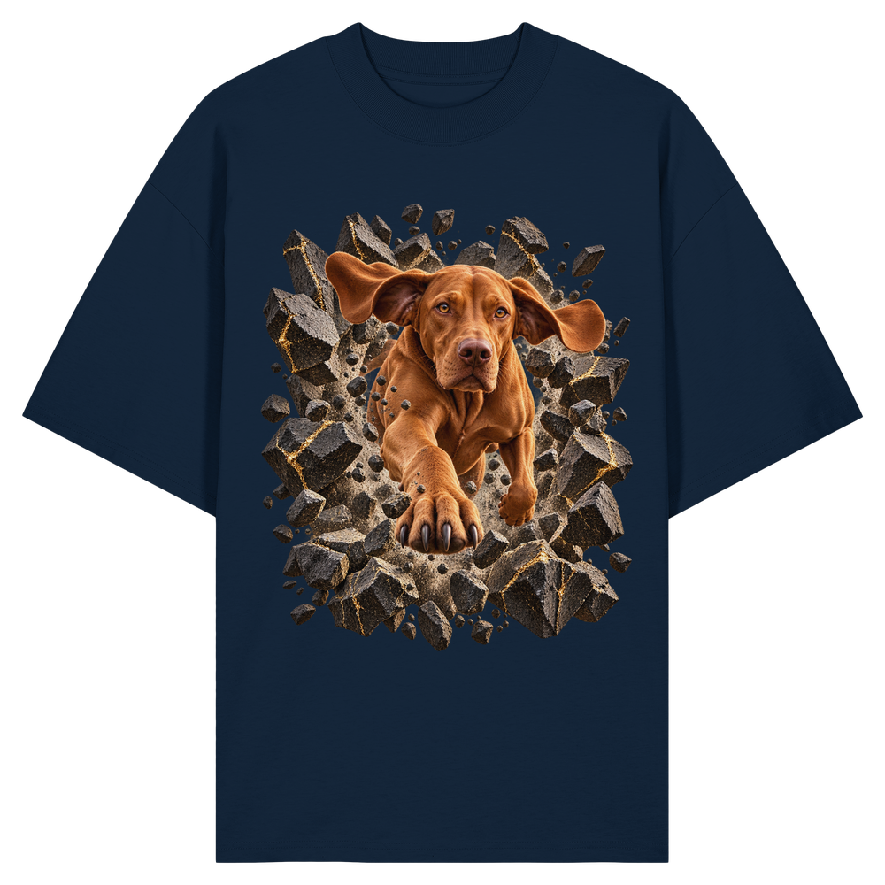 Vizsla - Breaking Through - Organic Oversize Shirt – Bild 3
