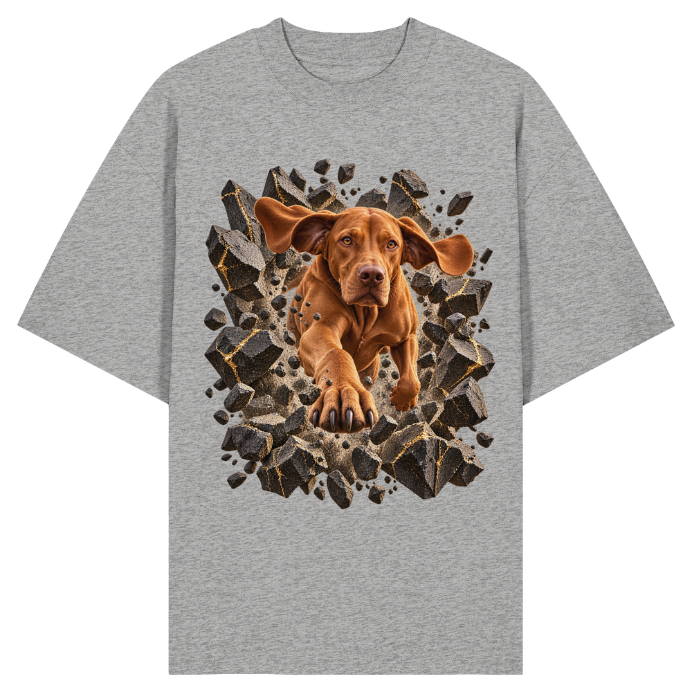 Vizsla - Breaking Through - Organic Oversize Shirt – Bild 4