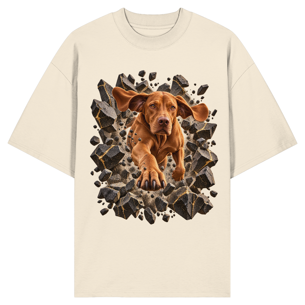 Vizsla - Breaking Through - Organic Oversize Shirt – Bild 6