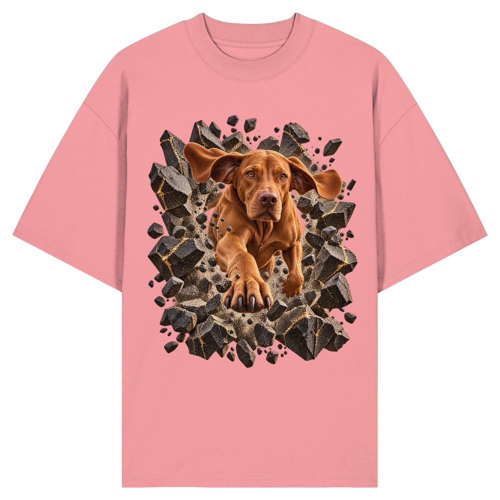 Vizsla - Breaking Through - Organic Oversize Shirt – Bild 5