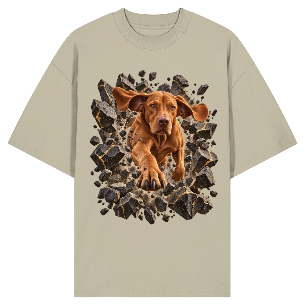 Vizsla - Breaking Through - Organic Oversize Shirt – Bild 7