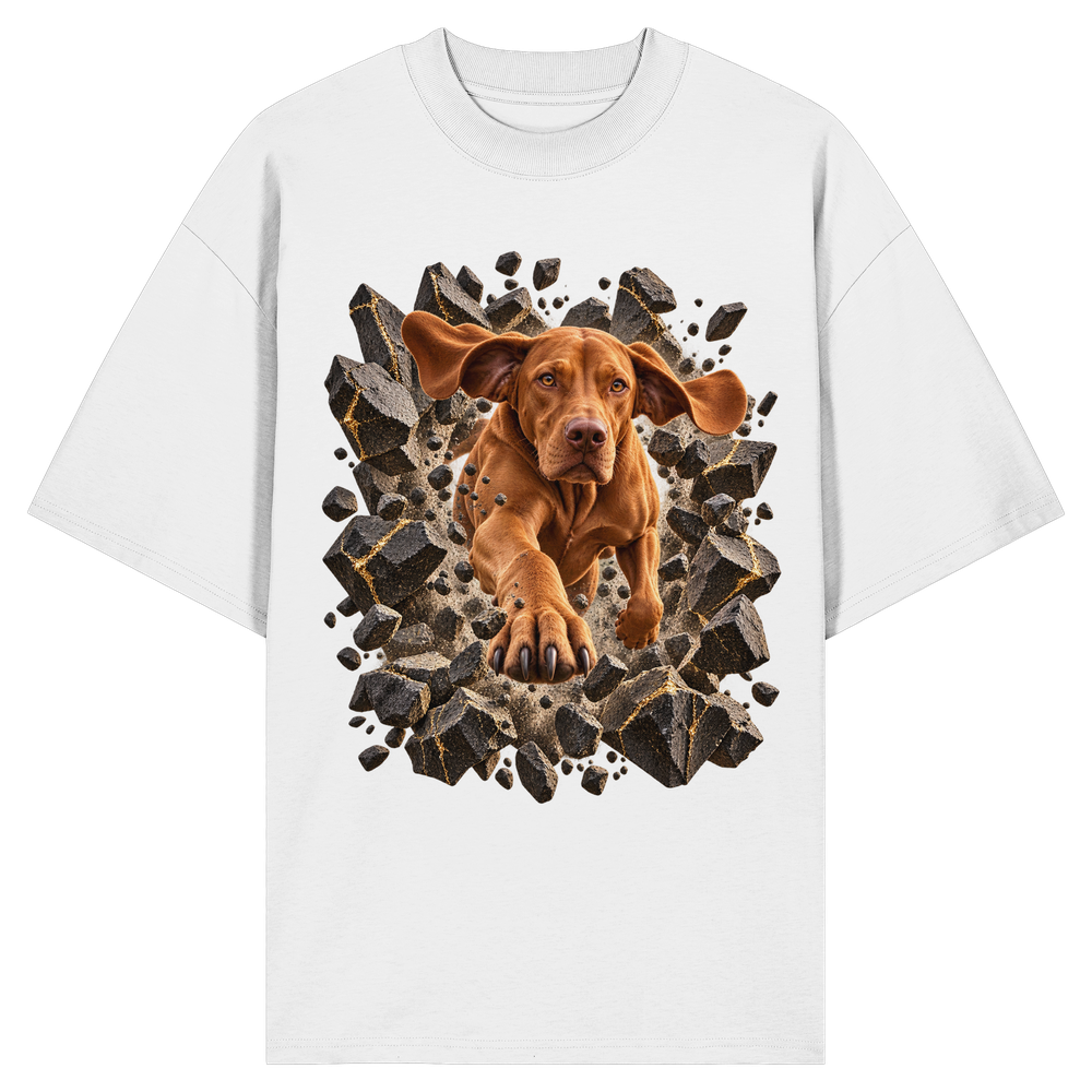 Vizsla - Breaking Through - Organic Oversize Shirt – Bild 2