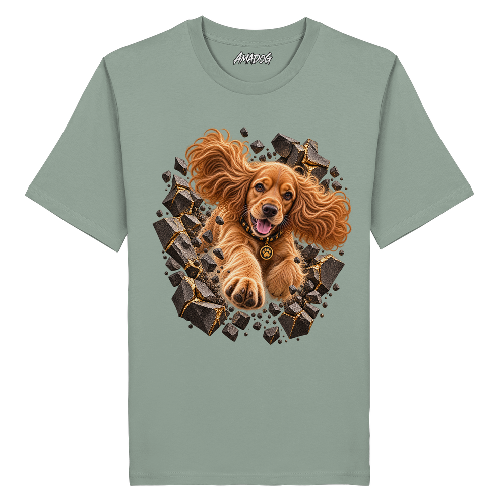 Cocker Spaniel - Breaking Through - Organic Shirt – Bild 4