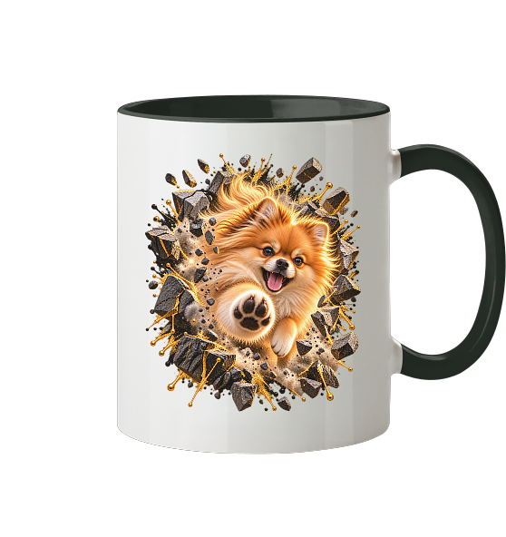Pomeranian - Breaking Through - Tasse zweifarbig – Bild 3
