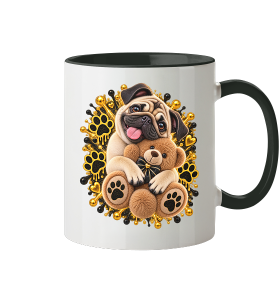 Mops - Cuddle - Tasse zweifarbig